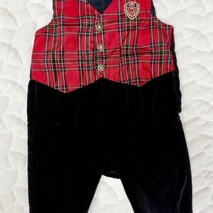 Plaid Red and Black Baby Romper